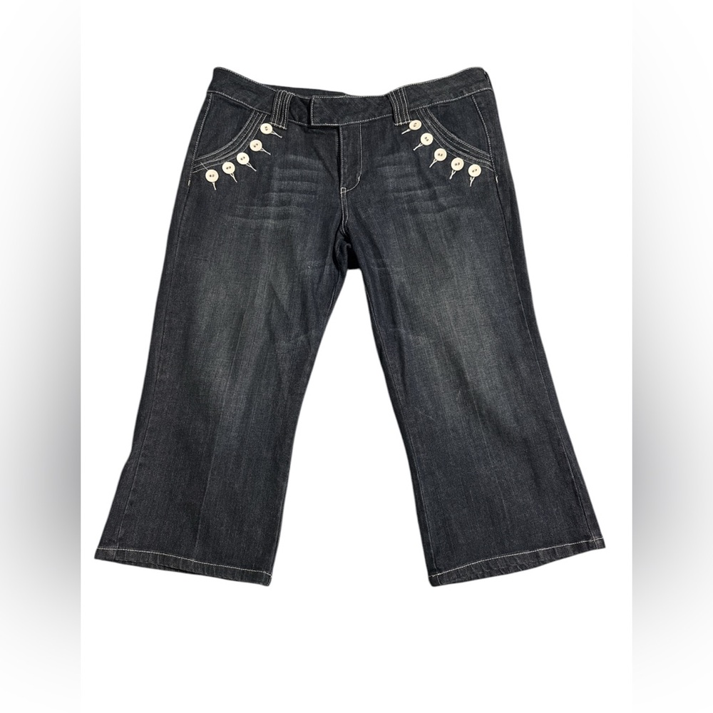 Candies Cropped Wide Leg Button Jeans Size 13